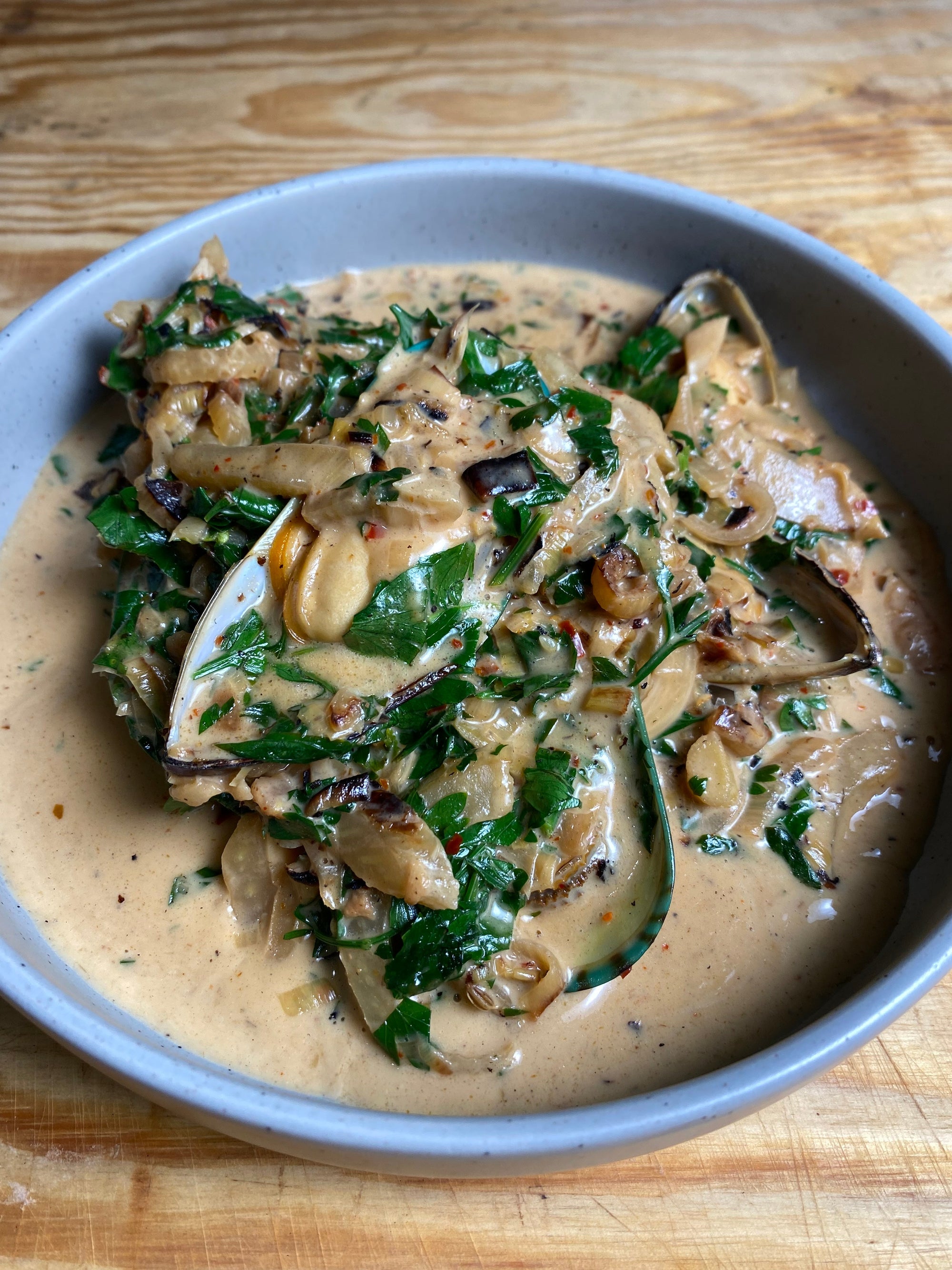 Leek & Fennel Mussels in Umami Cream