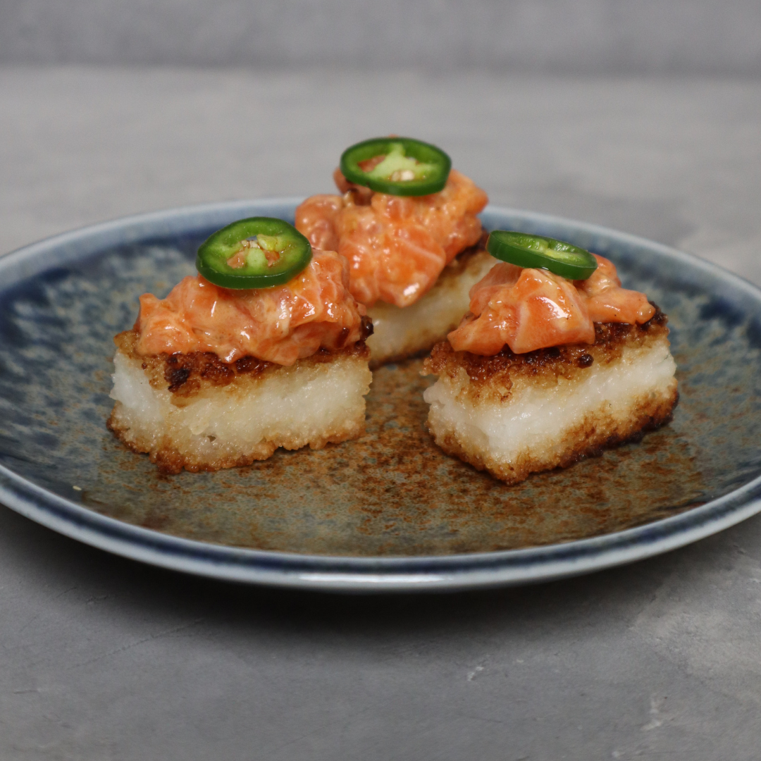 Crispy Rice Salmon Bites Recipe with UmamiPapi Crispy Chilli Oil