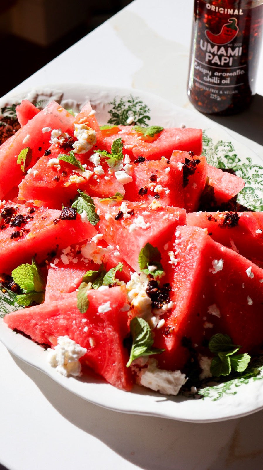 Watermelon & Feta Salad with Crispy Chilli Oil