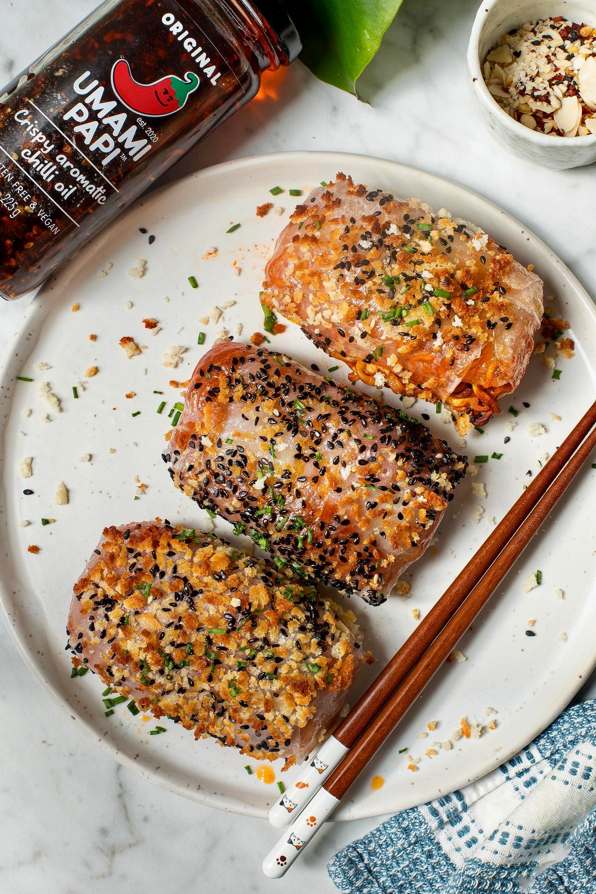 Chilli Oil Rice Paper Rolls