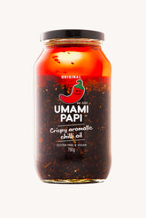 umamipapi original crispy chilli oil in a 750 gram jar